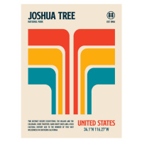 Ilustrace Joshua Tree National Park Travel Poster, Retrodrome, 30x40 cm