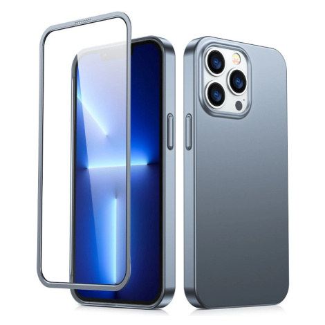 Joyroom 360 Full Case pouzdro pro iPhone 13 Pro Max zadní a přední kryt + tvrzené sklo šedé (JR-