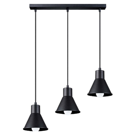 Černé závěsné svítidlo s kovovým stínidlem 45x14 cm Martina - Nice Lamps