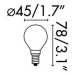 FARO LED žárovka G45 E14 2W filament AMBER 2200K