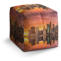 Sablio Taburet Cube New York Západ slunce: 40x40x40 cm