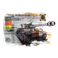 Ilustrace World of Tanks - Tiger, WOT, 40 × 26.7 cm