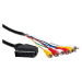 AQ KVR015, Scart/6xRCA (cinch) AV kabel - vstup + výstup, 1,5m - xkvr015