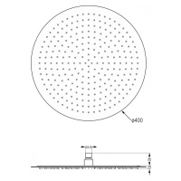 MEXEN Slim déšt 40 cm černá 79240-70