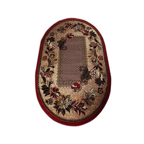 Kusový koberec Alfa červený 01 -150 × 210 cm ovál