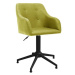 Otočná jídelní židle zelená textil, 3089468