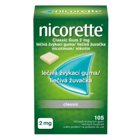 NICORETTE CLASSIC GUM 2MG léčivé žvýkačky 105