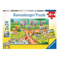 Ravensburger: Puzzle 2v1 - Den v zoo 2x24 dílků