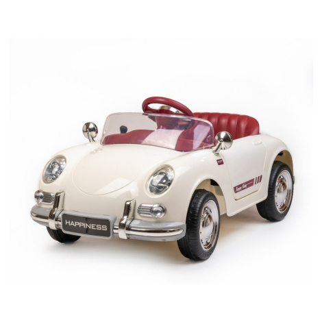Baby Mix Dětské elektrické autíčko Retro Pearl, bílá