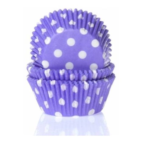 Papírový košíček na muffiny fialový puntíkovaný 50ks House of Marie