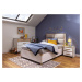 Studentská postel 100x200cm s úložným prostorem dylan - bílá/dub