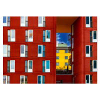 Fotografie Residential apartment buildings against cloudy sky, Milamai, 40 × 30 cm