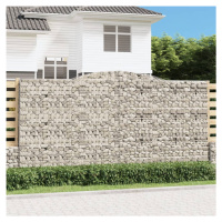 vidaXL Klenutý gabionový koš 400 x 30 x 200/220 cm pozinkované železo