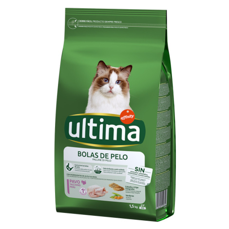 Ultima Cat Hairball - krocaní & rýže - 3 x 1,5 kg Affinity Ultima