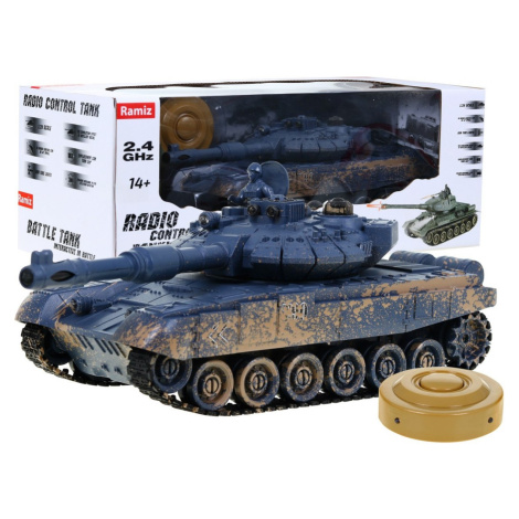 mamido  Tank na dálkové ovládání T-90 RC 1:28 modrý RC
