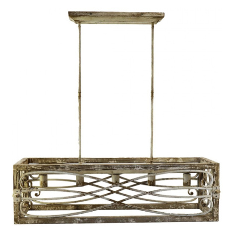 Závěsné horizontální světlo s ornamentem na 5 žárovek Lisa – 97x30x100 cm Clayre & Eef