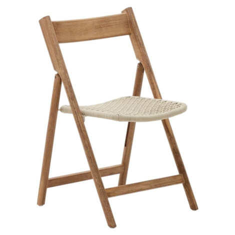 Dřevěná zahradní židle v bílo-přírodní barvě Dandara – Kave Home