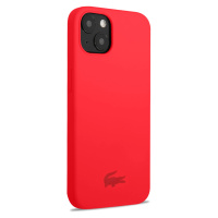 Lacoste Liquid Silicone Glossy Printing Logo Kryt pro iPhone 13 Red