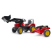 FALK Šlapací traktor 2020M Supercharger s nakladačem a vlečkou - červený