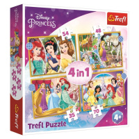 TREFL Disney princezny: Šťastný den 4v1 35,48,54,70 dílků