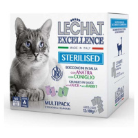 Monge LECHAT EXCELLENCE STERILIZED kachna/králík multi pack 12x100g kapsička