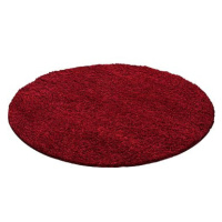 Kusový Dream Shaggy 4000 Red Kruh 120×120 cm kruh