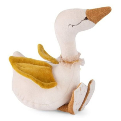 MOULIN ROTY Plyšové chrastítko Zlatá labuť
