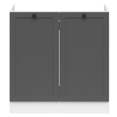 JAMISON, skříňka pod dřez 80 cm bez pracovní desky, bílá/grafit Brw