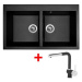 Sinks Amanda 860 Duo Metalblack + Mix 3 P GR