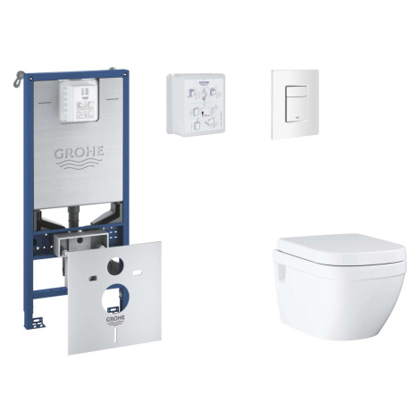 Grohe Rapid SLX - Set předstěnové instalace, klozetu, sedátka SoftClose a tlačítka Skate Cosmopo