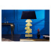 Estila Glamour designová stolní lampa Ginko se zlatou kovovou ozdobnou podstavou a černým stínít