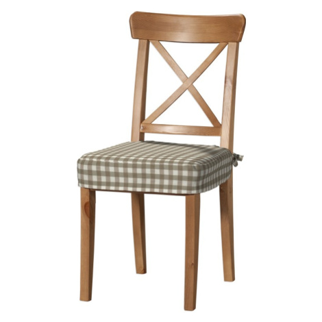 Dekoria Sedák na židli IKEA Ingolf, béžová - bílá střední kostka, židle Inglof, Quadro, 136-06