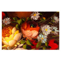 Ilustrace Macro of Still Life with Flowers Oil Painting, Dan Totilca, 40 × 26.7 cm