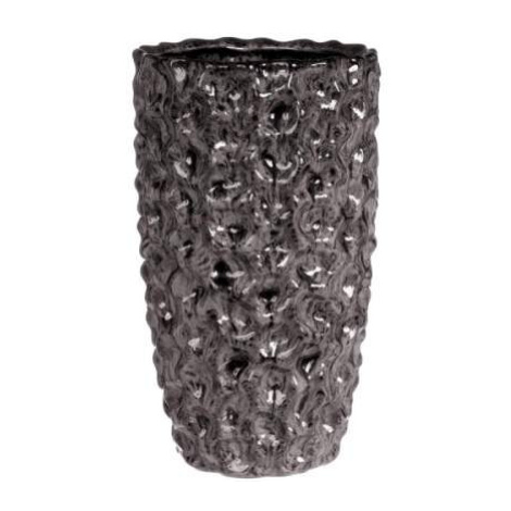 Váza válec keramika glazovaná šedá 25cm