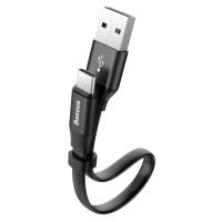 Baseus Nimble plochý kabel USB / USB-C se svorkou 2A 0,23M black