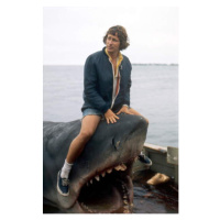 Fotografie JAWS, 1975 réalisé par STEVEN SPIELBERG Sur le plateau, le réalisateur, Steven Spielb