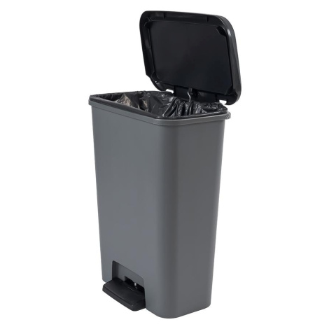 Odpadkový koš nášlapný Compatta 50L šedý/černý