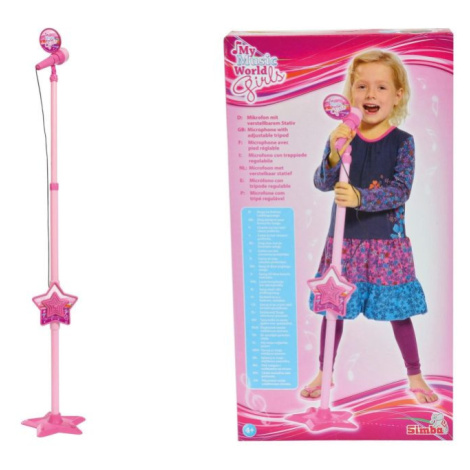 Simba MMW Růžový mikrofon se stojanem také pro MP3