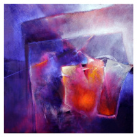 Ilustrace another moment on another day - red and blue, Annette Schmucker, 40 × 40 cm