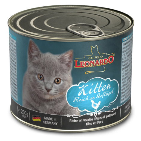 Leonardo Kitten s vysokým obsahem drůbežího masa 6 × 200 g
