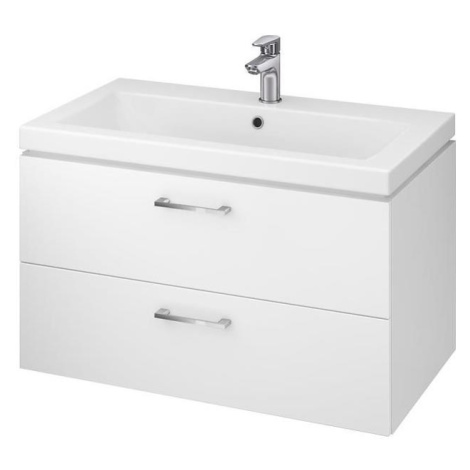 Cersanit S801-149-DSM - Závěsná koupelnová skříňka s umyvadlem LARA 80 cm bílá S801-149-DSM