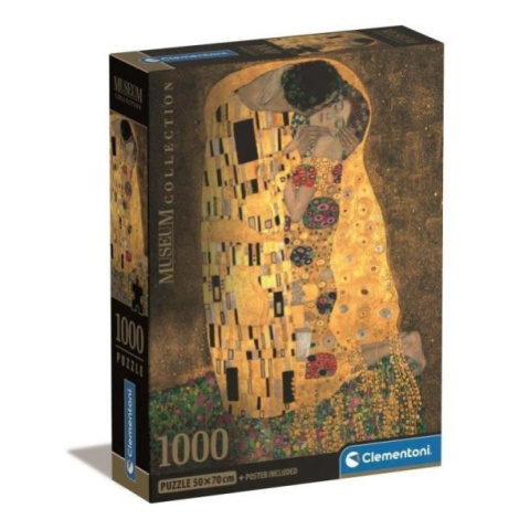 Clementoni Puzzle 1000 dílků Kompaktní muzeum Klimt Il Bacio. Polibek 39790