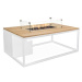 COSI Stůl s plynovým ohništěm - Cosiloft 120 bílý rám/ dřevěná deska