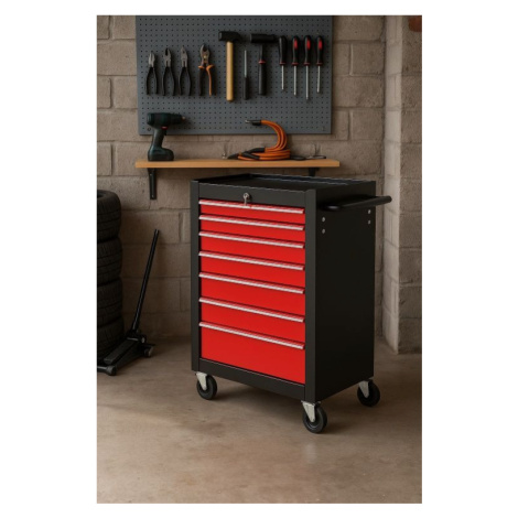 Pojízdný dílenský vozík se 7 zásuvkami a zámkem, 61 x 77 cm Timbertech