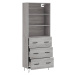 vidaXL Skříň highboard šedá sonoma 69,5 x 34 x 180 cm kompozitní dřevo