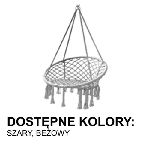 ZÁVĚSNÉ KŘESLO - ČAPÍ HLÍZDO 80 x 60 x 120 CM BÉŽOVÁ/ŠEDÁ *2696