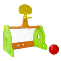 mamido  Dětská fotbalová branka + basketbalový koš 2v1 zelená