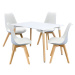 Jídelní SET stůl FARUK 120 x 80 cm + 4 židle TALES, bílý