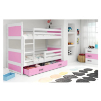 Dětská patrová postel RICO 160x80 cm Bílá Ružové