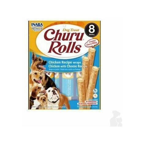Churu Dog Rolls Chicken with Cheese wraps 8x12g + Množstevní sleva 3 + 1 zdarna